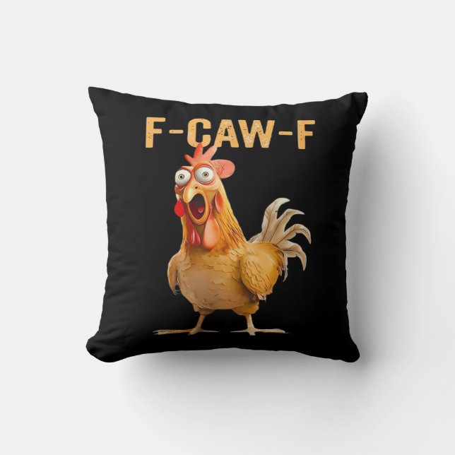 Gothic Funny Humor Crow F-Caw-F Kissen (Vorderseite)