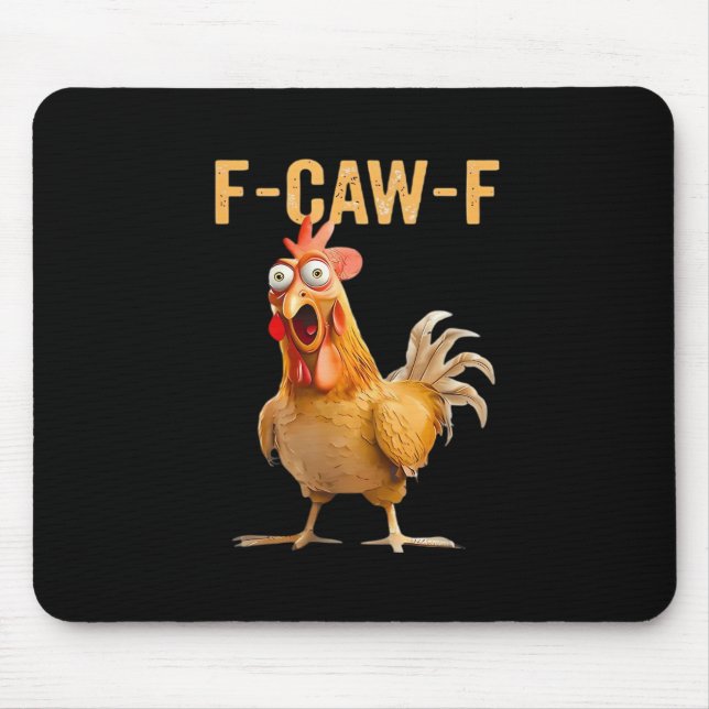 Gothic Funny Humor Crow F-Caw-F Mousepad (Vorne)