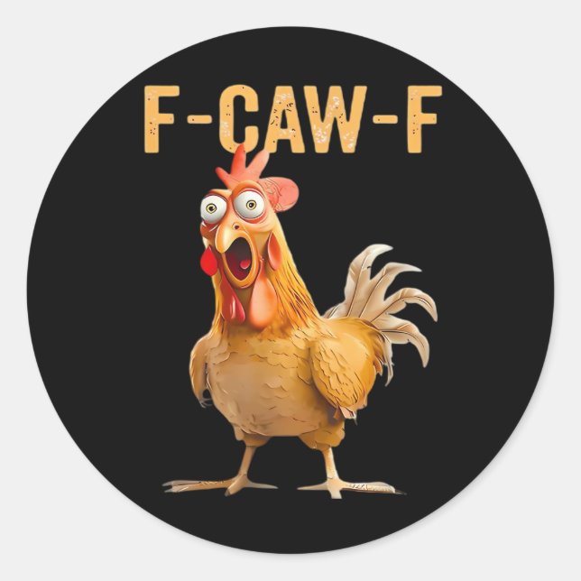 Gothic Funny Humor Crow F Caw F Style Runder Aufkleber (Vorderseite)