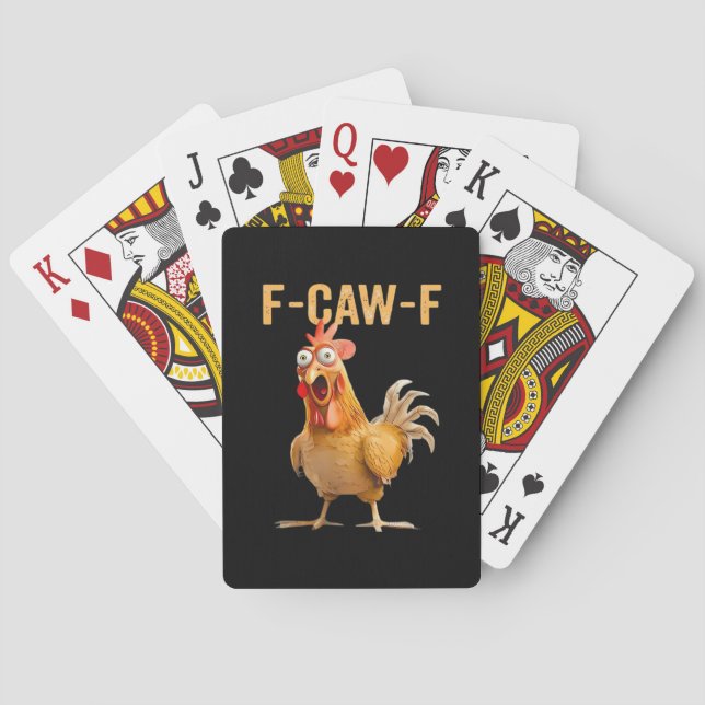 Gothic Funny Humor Crow F Caw F Style Spielkarten (Rückseite)
