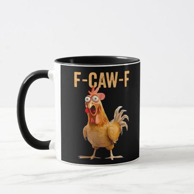 Gothic Funny Humor Crow F-Caw-F Tasse (Links)