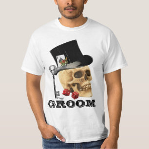 Gothic Gambling Skull Bräutigam T-Shirt