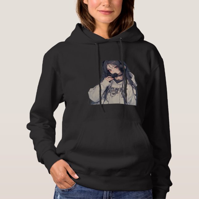 Gothic Gamer Girl Hoodie (Vorderseite)