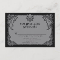 Gothic Gargoyle Wedding RSVP Enclosure Card