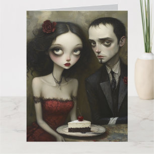 Gothic Geburtstag FEIERN Paar Grußkarte Karte