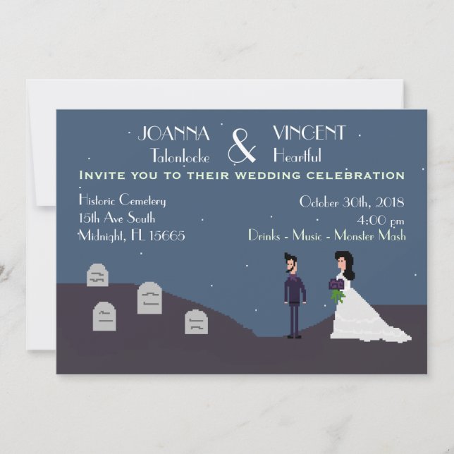 Gothic Geek Gamer Wedding Einladung (Vorderseite)
