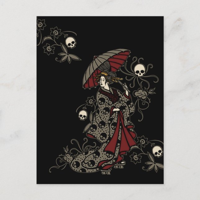 Gothic Geisha Postkarte (Vorderseite)