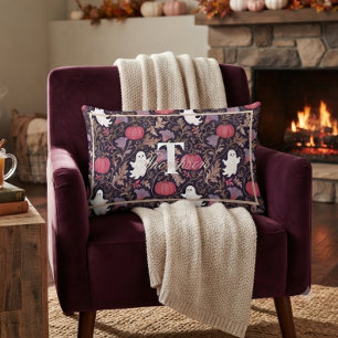 Gothic-Geister-Herbst-Monogramm Lendenkissen