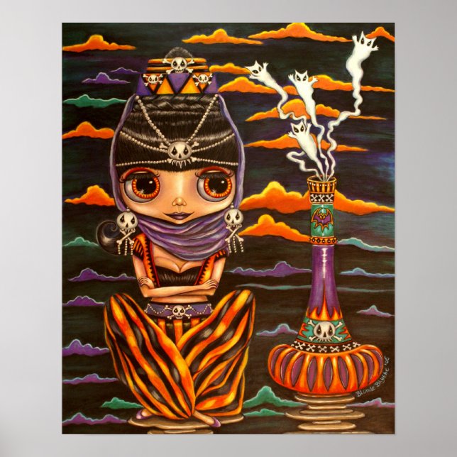 Gothic Genie und Ghost-Kätzchen Poster (Vorne)