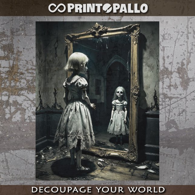 Gothic ghost doll in a cursed mirror - Decoupage  Geschenkpapier Set (Von Creator hochgeladen)