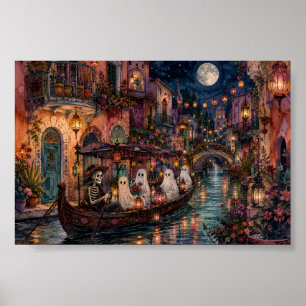 Gothic Ghost Gondola Venedig Whimsigoth Verzaubert Poster