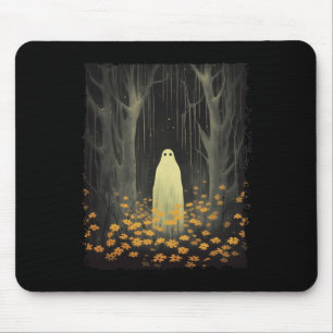 Gothic Ghost im Blumenwald Halloween Trick Mousepad