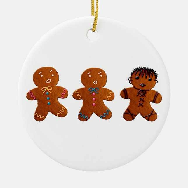 Gothic Gingerbread Man Keramikornament (Vorne)