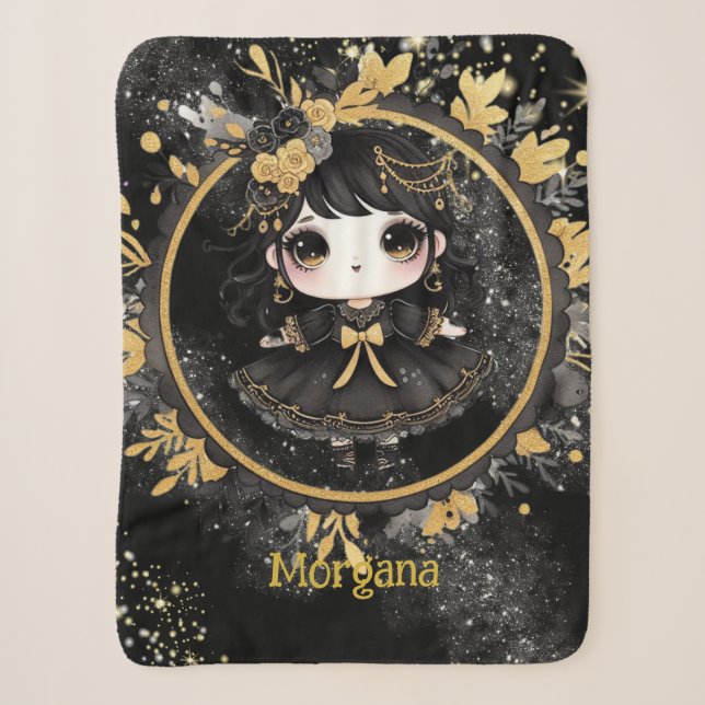Gothic Girl Custom Deco Goth Kawaii Chibi Sherpadecke (Vorderseite)