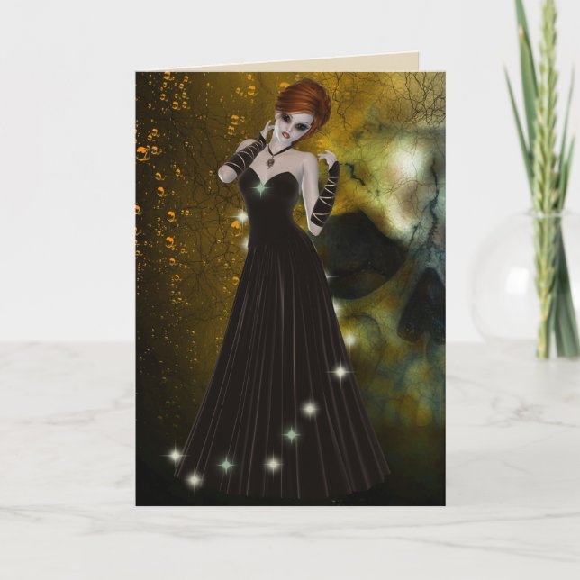 Gothic Girl Grußkarte Karte (Vorderseite)