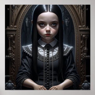Gothic Girl Heimsucht Halloween  Poster