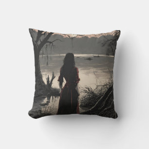 Gothic Girl in der Badewanne werfen Kissen