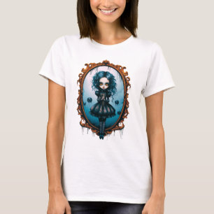 Gothic Girl in Viktorianisch Mirror Halloween Tass T-Shirt