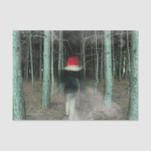 Gothic Girl Modern Black Red Forest Seidenpapier