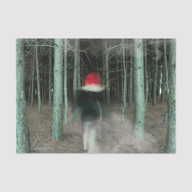 Gothic Girl Modern Black Red Forest Seidenpapier (Vorderseite)