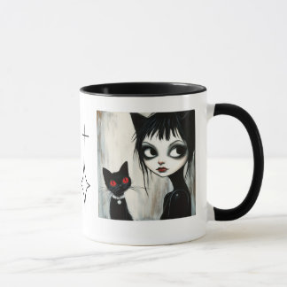 Gothic Girl und Black Cat Combo-Tasse Tasse