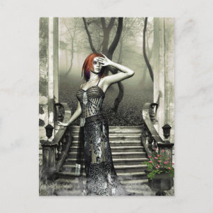 Gothic Girls Dawn nähert sich Postkarte