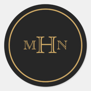 Gothic Glam   Aufkleber   Monogramm   Schwarz