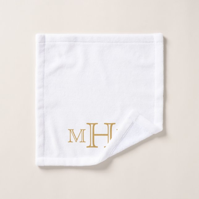 Gothic Glam | Badetücher - Set | Monogramm | weiß Waschlappen (Waschlappen)