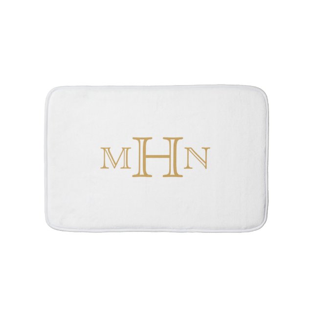Gothic Glam | Bath Mat | Monogramm | weiß Badematte (Vorderseite)