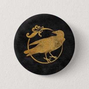 Gothic Glam   Button   Raven   Schwarz