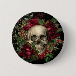 Gothic Glam   Button   Schiffskörper und Rose   Sc