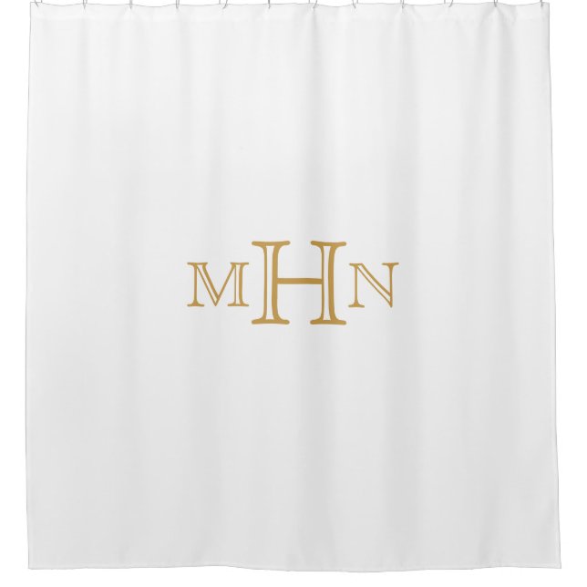 Gothic Glam | Duschvorhang | Monogramm | weiß (Vorderseite)