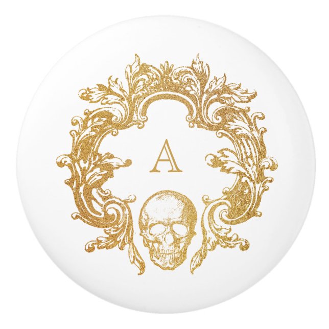 Gothic Glam | KERAMIK | weiß Keramikknauf (Vorderseite)