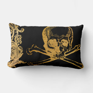 Gothic Glam   Lumbalkissen   Gold und Schwarz Lendenkissen
