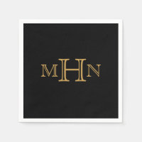 Gothic Glam | Paper Napkins | Gold Monogram