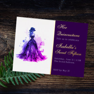 Gothic Glam Quince Folie Einladungspostkarte