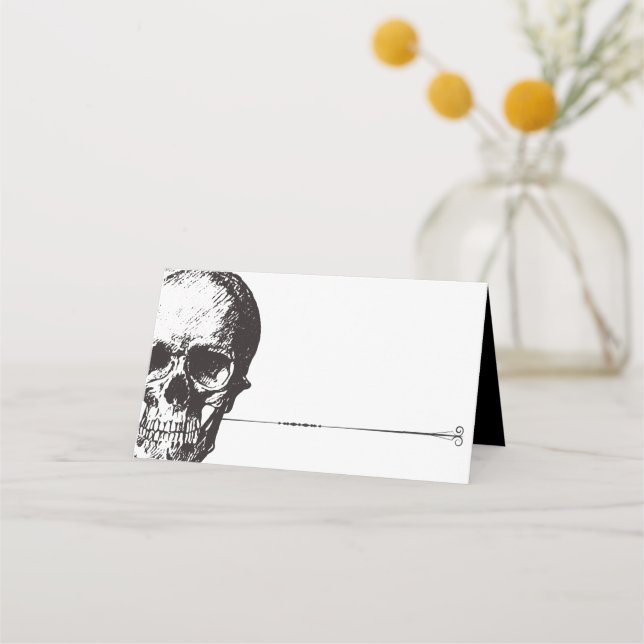 Gothic Glam Skull | PLATZKARTE | Food Card | weiß (Vorderseite)