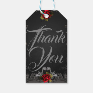 Gothic Glamour Rote Rose Schwarze Ornamente Glamou Geschenkanhänger