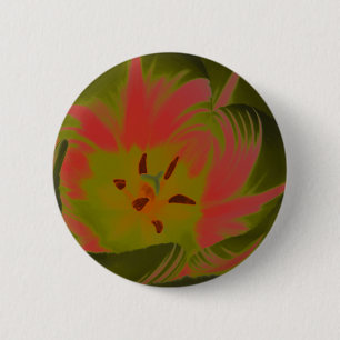 Gothic Gloomy Red Tulip Button