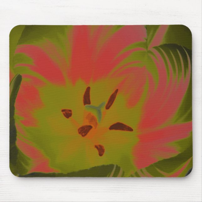 Gothic Gloomy Red Tulip Mousepad (Vorne)