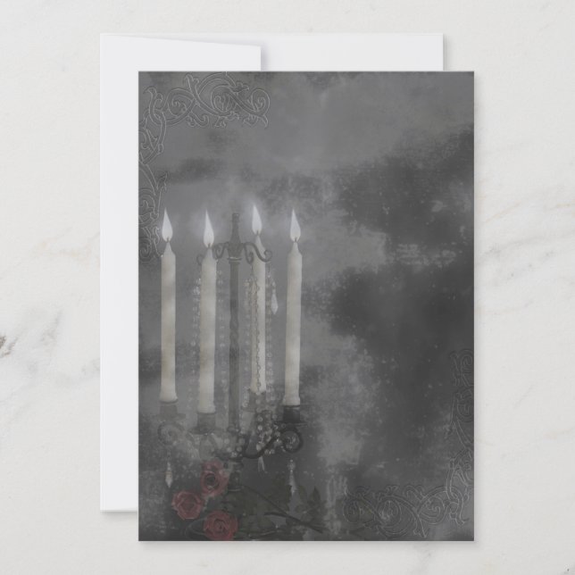 Gothic Glow Candle Light Rose Hochzeit Set Einladung (Vorderseite)