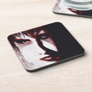 Gothic God Post Punk Goth Music Man Portrait Art Getränkeuntersetzer