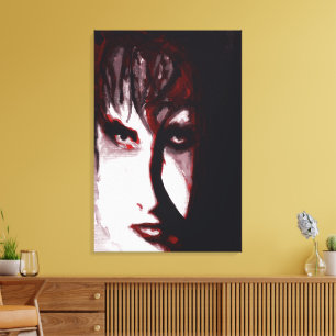 Gothic God Post Punk Goth Music Man Portrait Art Leinwanddruck