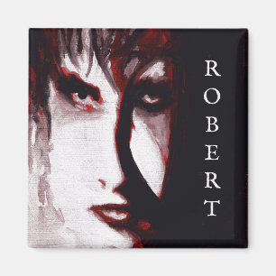 Gothic God Post Punk Goth Musik Mann Porträt Kunst Magnet