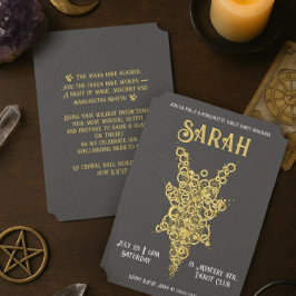 Gothic Gold Bachelorette Tarot Party Einladung