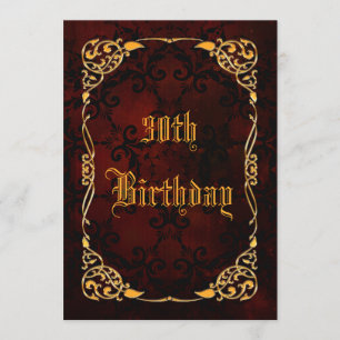 Gothic Gold Gerahmt 30. Geburtstag Einladung