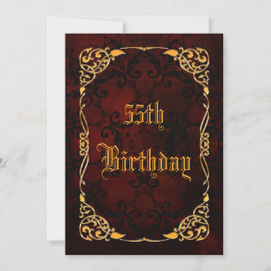 Gothic Gold Gerahmt 55. Geburtstag Einladung