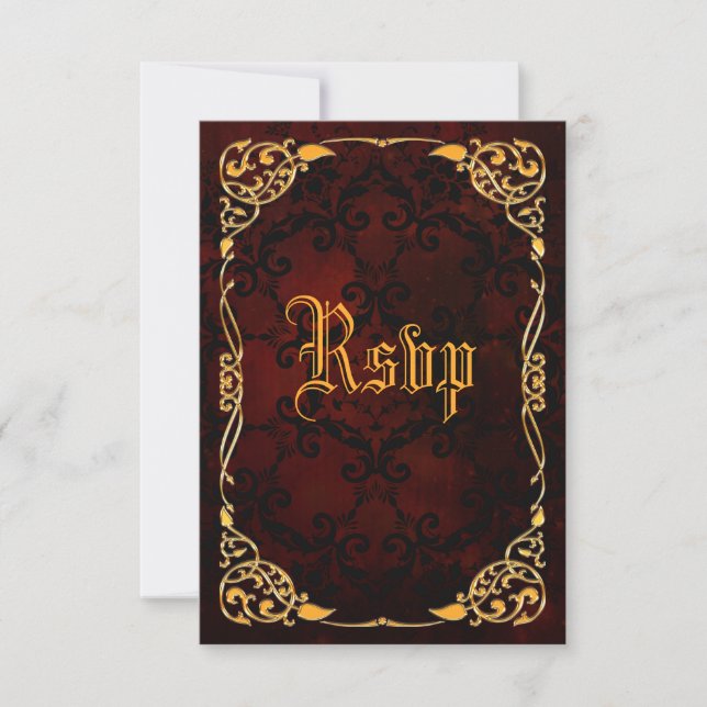 Gothic Gold Gerahmt Birthday UAWG RSVP Karte (Vorderseite)