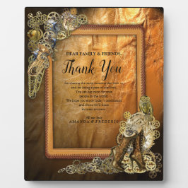 Gothic-Gold-Steampunk-Hochzeit auf Leder Fotoplatte