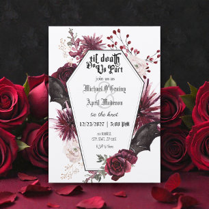 Gothic Goth Dark Bats Hochzeitseinladung Einladung